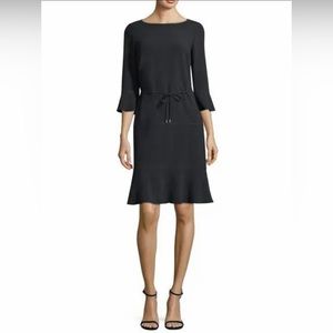 NWT! Hugo Boss Henryke Flounce Black Dress Sz 0 $445